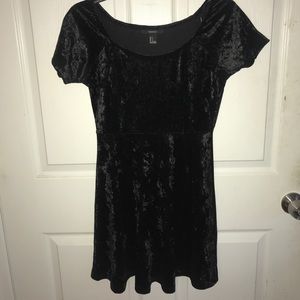 Black velvet skater dress
